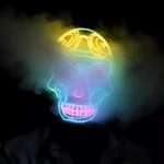 Skull Face Masque neon pour festival