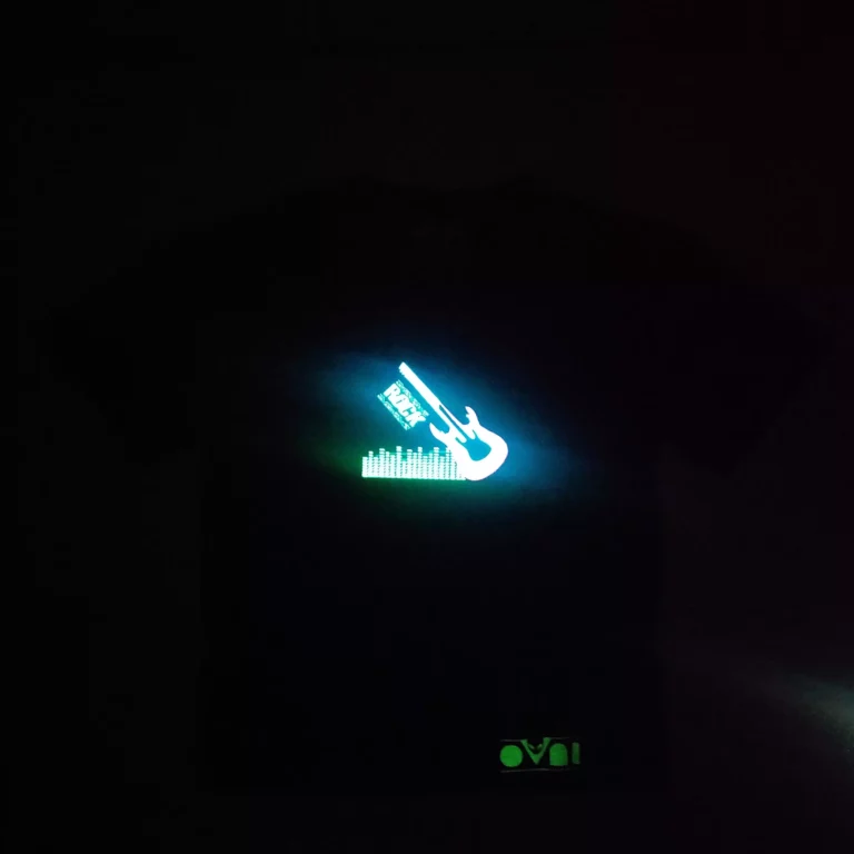 Guitar Tshirt led sound activated