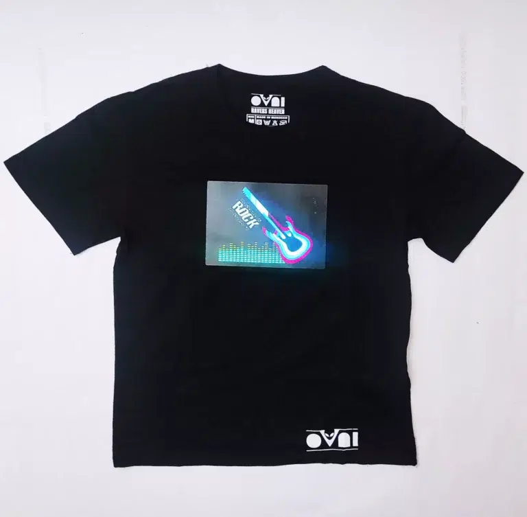 Guitar Tshirt led sound activated